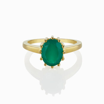 Green Onyx Oval Cut Ring, 3 of 10