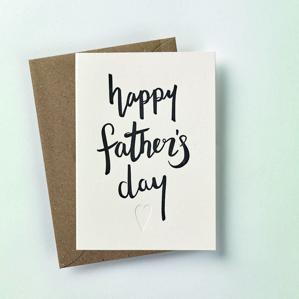 'Happy Fathers Day' Script Letterpress Card By over the c.