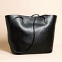Black Vegan Leather Over Shoulder Tote Bag And Pouch, thumbnail 1 of 3