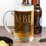Personalised Initial Etched Lsa Glass Tankard, thumbnail 1 of 10