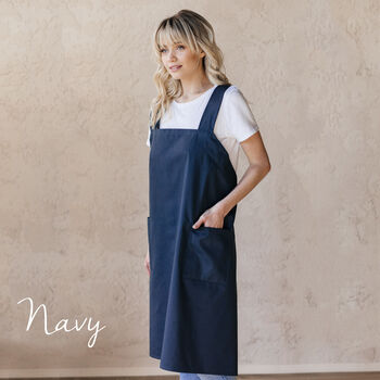 Cotton Crossover Pinafore Apron With Pockets, 12 of 12