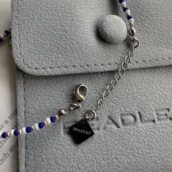 Chelsea Women Wsl Cwfc Bead Bracelet With Heart Charm Fan Gift, 4 of 6