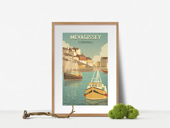 Mevagissey Cornwall Travel Poster Art Print, 5 of 6