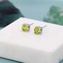 Sterling Silver Genuine Peridot Stud Earrings, thumbnail 1 of 10
