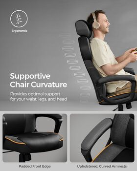 Adjustable Gaming Office Chair With Headrest And Tilt, 2 of 7