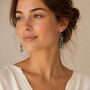 Chip Dangle Earrings, Gold Hook Statement Earrings, Handmade Boho Drop Earrings, thumbnail 1 of 9