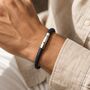 Men's Leather Plait Bracelet With Easy Clasp, thumbnail 4 of 8