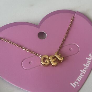 Mini Bubble Letter Personalised Necklace, 2 of 2
