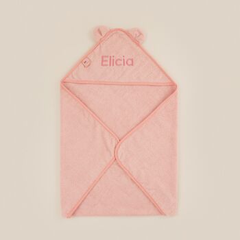 Personalised Pink Hooded Towel, 5 of 6