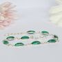 Solid Silver Bracelets With Natural Malachite Gemstones, thumbnail 4 of 4