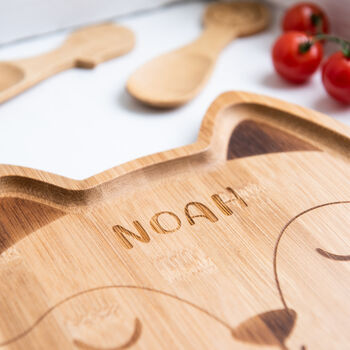Personalised Fox Bamboo Plate And Cutlery Set, 3 of 5