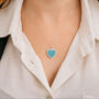 Twinkling Sterling Silver Turquoise Heart Necklace, thumbnail 3 of 11