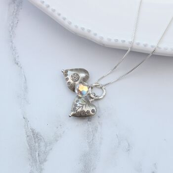 Double Sterling Silver Heart Necklace, 6 of 11
