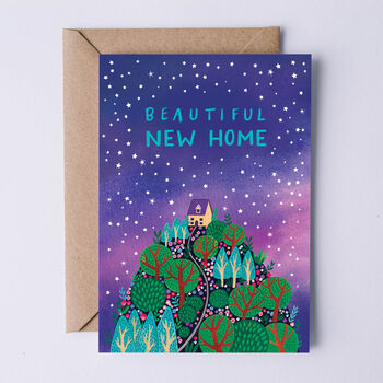 New Home Card, Folksy Starry New Home Card, 2 of 3