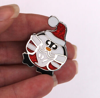 Santa Penguin Enamel Christmas Pin, 11 of 11