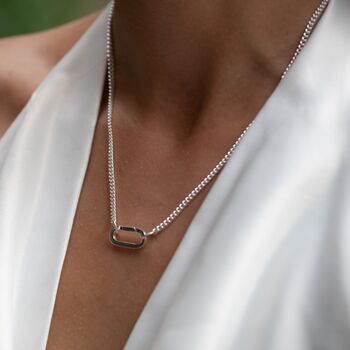 Paperclip Curb Chain Charm Necklace, 4 of 9