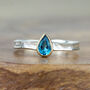 Solid Gold And Silver Blue Topaz Birthstone Alice Ring, thumbnail 1 of 10