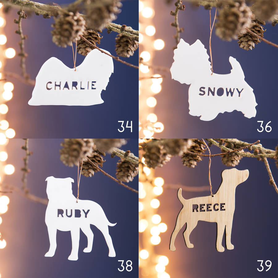 bamboo personalised pet christmas decoration by oakdene designs