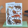 Woodland Animals Of Britain Art Blank Greeting Card, thumbnail 1 of 7