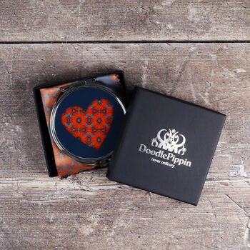 Flower Heart Compact Mirror Valentine Gift, 8 of 10