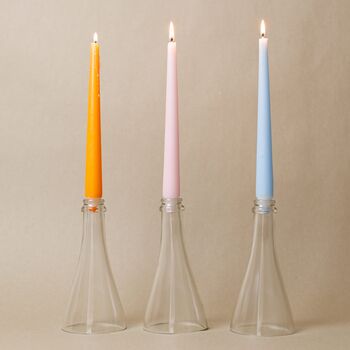 Set Of Three Wine Bottle Candlesticks With Candles, 4 of 12