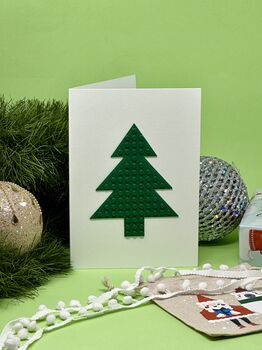 Lego Compatible Christmas Tree Card, 2 of 5