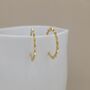 18ct Gold Plated Sun Hoop Stud Earrings, thumbnail 2 of 3