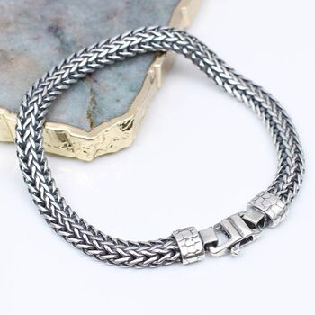 Men's Heavy Silver Bracelet, 2 of 4