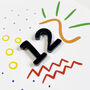 Doodle 12th Birthday Acrylic Age Card, thumbnail 2 of 2