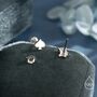 Mismatched Card Suit Spade With King Stud Earrings In Sterling Silver, thumbnail 2 of 12