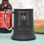 Black Engraved Tankard With Your Family Crest, thumbnail 1 of 2