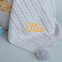 Personalised Grey Knitted Baby Blanket, thumbnail 2 of 7