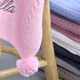 Personalised Pink Knitted Baby Blanket, thumbnail 5 of 8