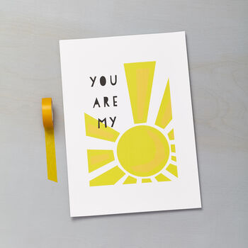'You Are My Sunshine' Love Art Print A3, 2 of 2