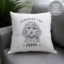 Personalised Reserved For Dog Breed Cushion, thumbnail 1 of 6