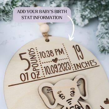 Personalised Baby Stats First Christmas Ornament, 5 of 6