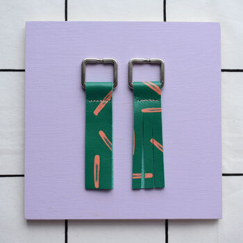 Chunky Hand Painted Leather Keyrings, 9 of 11