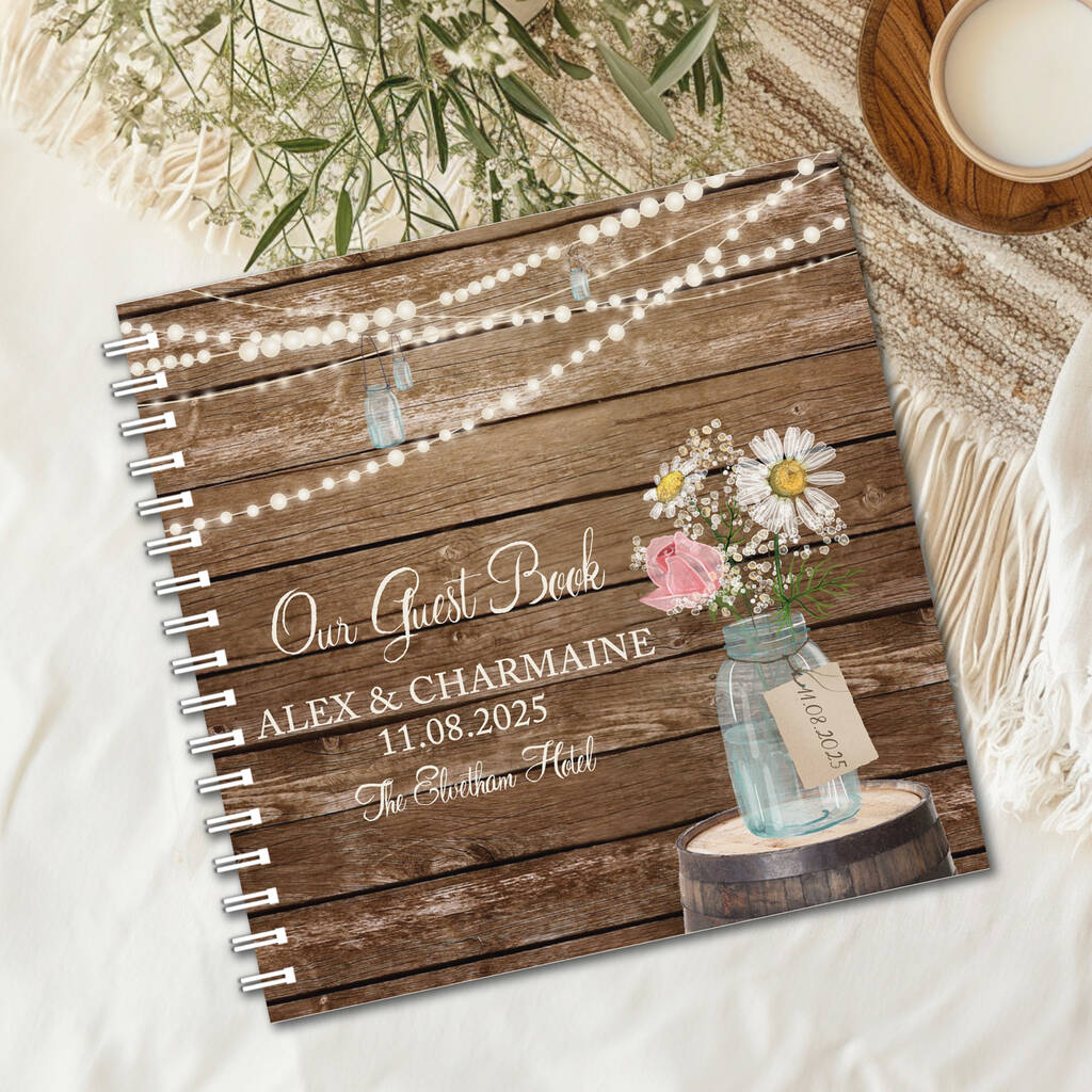 Wood Effect Wedding Guestbook