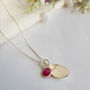 July Birthflower Birthstone Sterling Silver Necklace, thumbnail 5 of 7