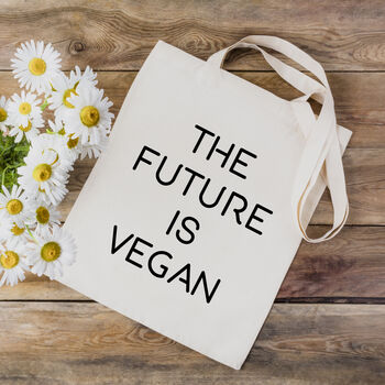 'The Future Is Vegan' Cotton Tote Bag, 2 of 3