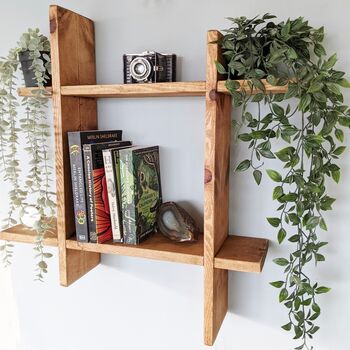 Wooden Wall Mounted Plant, Book Shelf, 2 of 4