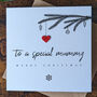 Personalised Mother Christmas Card With Red Wooden Heart, thumbnail 2 of 4