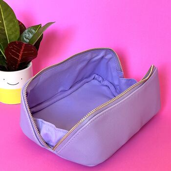 Lilac Purple Cubed Cosmetic Make Up Bag Gift, 3 of 4