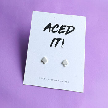 Ace Of Spades Silver Earrings With Choice Of Message Card, 5 of 6