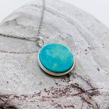 Turquoise December Birthstone Necklace Silver, 4 of 7