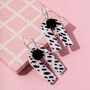Sterling Silver Dalmatian Print Arch Statement Earrings, thumbnail 2 of 5