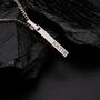 Silver Personalised 3D Bar Pendant Necklace, thumbnail 9 of 12
