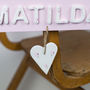 Personalised Name Sign Door Plaque With Floral Heart, thumbnail 2 of 5
