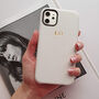 Ivory White Pu Leather Embossed Phone Case, thumbnail 1 of 5