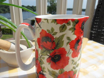 Medium Jug In Red Poppy Design, 9 of 9
